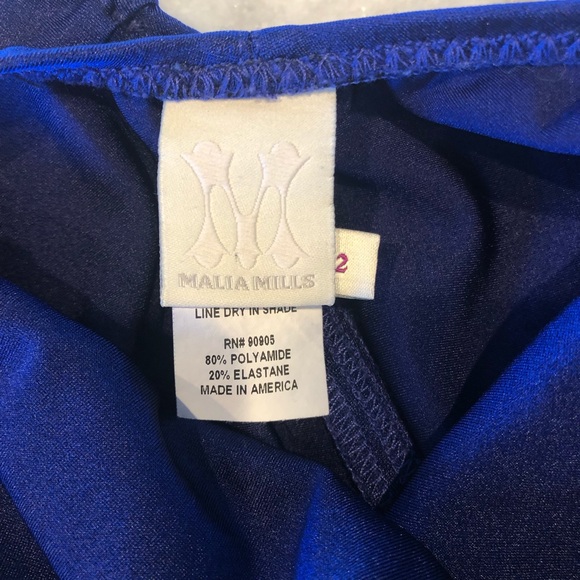 Malia Mills Hailey One Piece Swimsuit in Blue Sz 2 or S #0365 - Picture 6 of 7